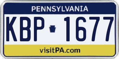 PA license plate KBP1677