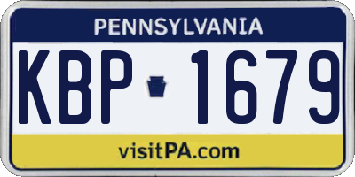 PA license plate KBP1679