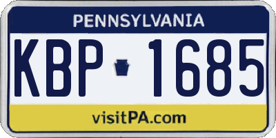 PA license plate KBP1685
