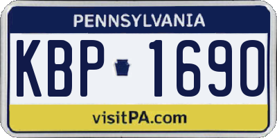 PA license plate KBP1690