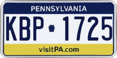 PA license plate KBP1725