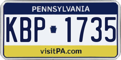 PA license plate KBP1735