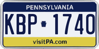 PA license plate KBP1740