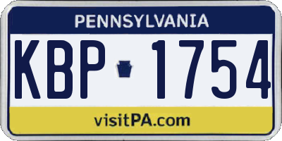 PA license plate KBP1754