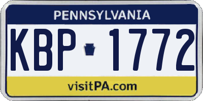 PA license plate KBP1772