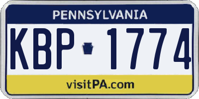 PA license plate KBP1774