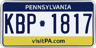 PA license plate KBP1817