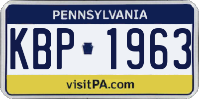 PA license plate KBP1963