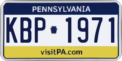 PA license plate KBP1971