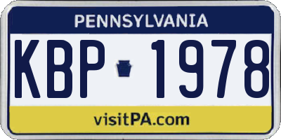 PA license plate KBP1978