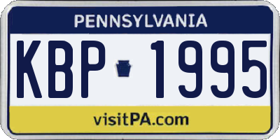 PA license plate KBP1995
