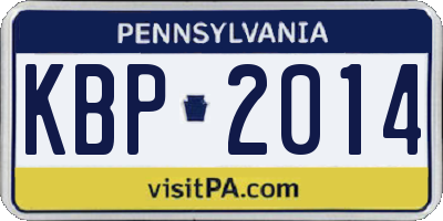 PA license plate KBP2014