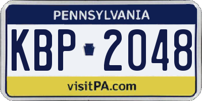 PA license plate KBP2048