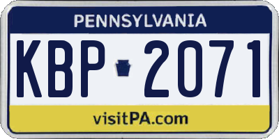 PA license plate KBP2071