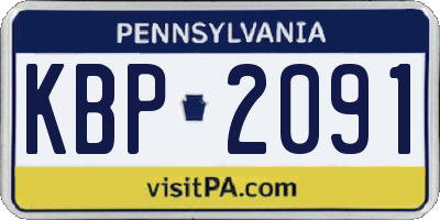 PA license plate KBP2091