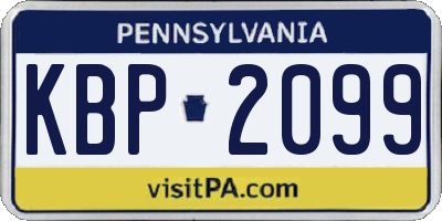 PA license plate KBP2099