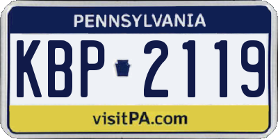 PA license plate KBP2119