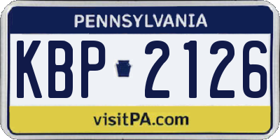 PA license plate KBP2126