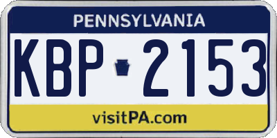 PA license plate KBP2153