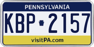 PA license plate KBP2157