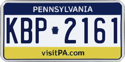 PA license plate KBP2161