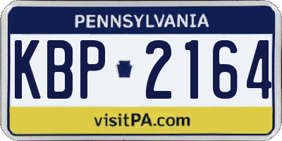 PA license plate KBP2164