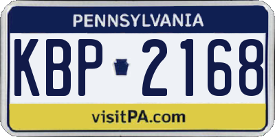 PA license plate KBP2168