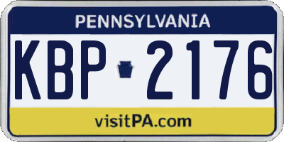 PA license plate KBP2176