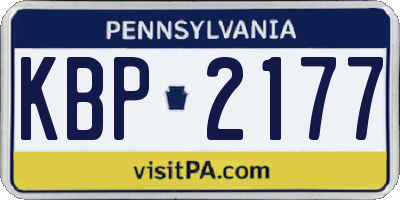 PA license plate KBP2177