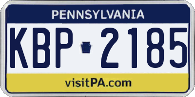 PA license plate KBP2185