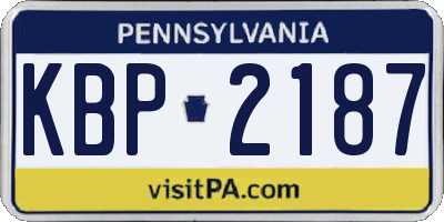 PA license plate KBP2187