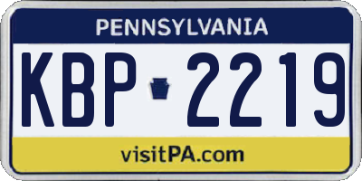 PA license plate KBP2219