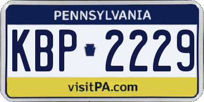 PA license plate KBP2229