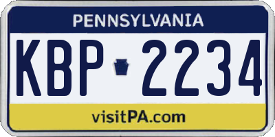 PA license plate KBP2234