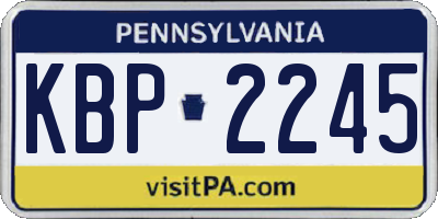 PA license plate KBP2245