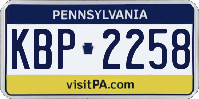 PA license plate KBP2258