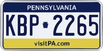 PA license plate KBP2265