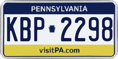 PA license plate KBP2298