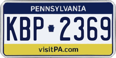 PA license plate KBP2369