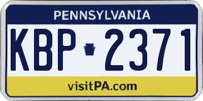 PA license plate KBP2371