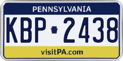 PA license plate KBP2438