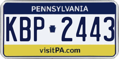 PA license plate KBP2443