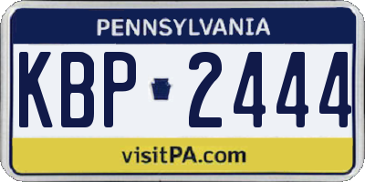 PA license plate KBP2444