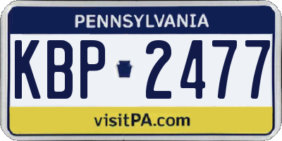 PA license plate KBP2477