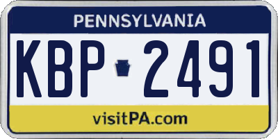 PA license plate KBP2491