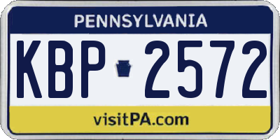 PA license plate KBP2572