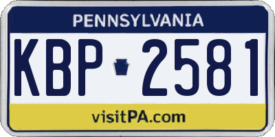PA license plate KBP2581