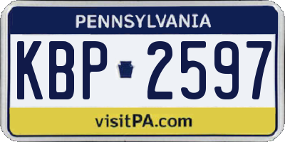PA license plate KBP2597