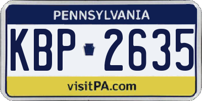 PA license plate KBP2635