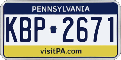 PA license plate KBP2671